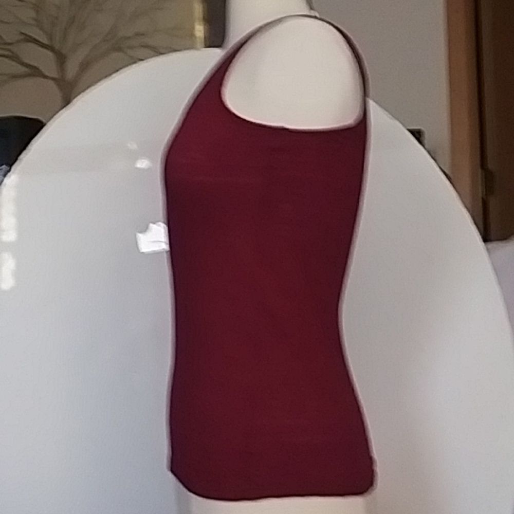 So Brand Burgundy Maroon Perfect Tank with Lace Type Fabric Weave Stretchy M - Picture 4 of 11